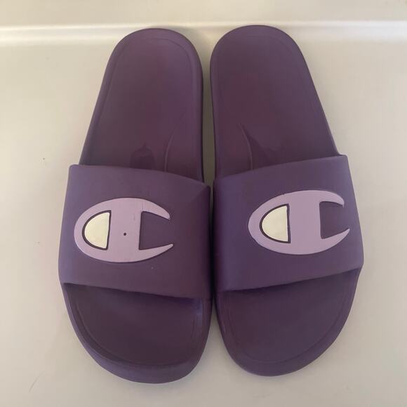 Unisex Slides Champion Sandals Women Size 9 Boys 7 Mint Purple - Picture 5 of 8